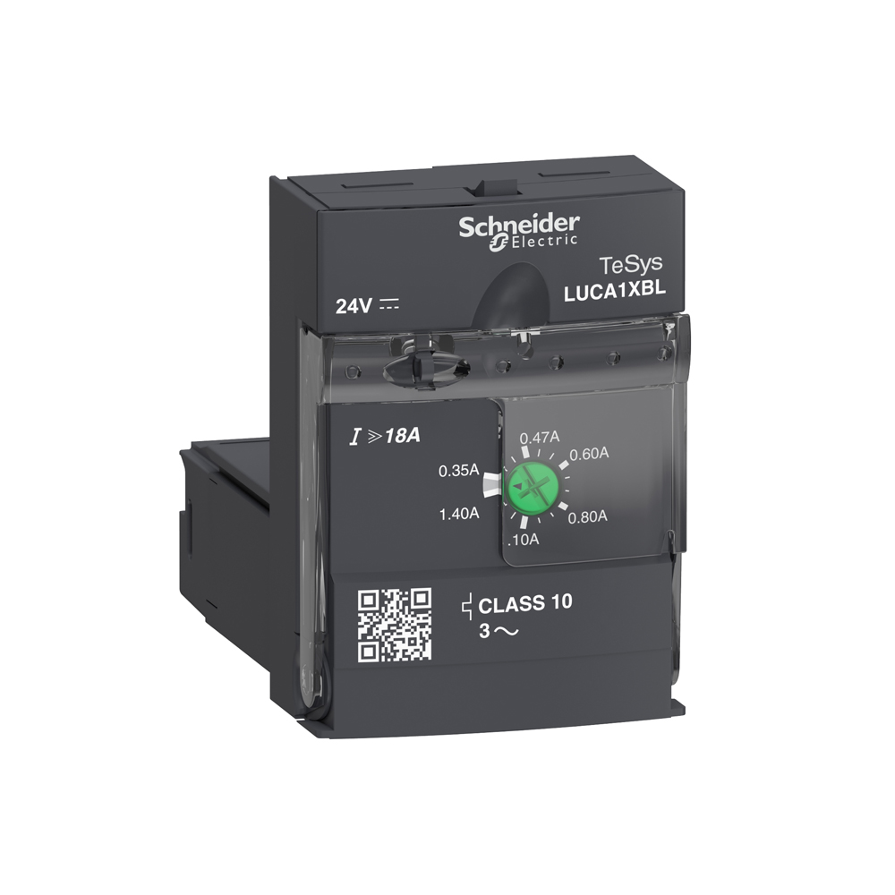 Unidad de control estándar LUCA1XBL, 0.35-1.4A, 24Vdc, clase 10, TeSys U