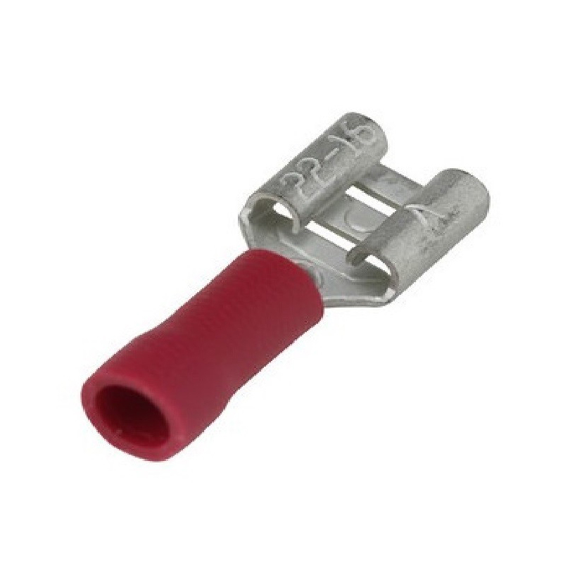 Terminal hembra aislado FE-1.5-6 rojo para cable 22-18 AWG