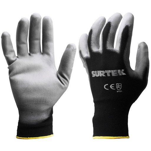 [HER.02.048] [137401/GNPM] SURTEK Guantes de nylon con recubrimiento de poliuretano talla M