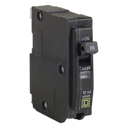 [DIS.01.482] [QOW120] Breaker termomagnético de enchufar QOW120, 1P, 20A, 120/240V, 10kA