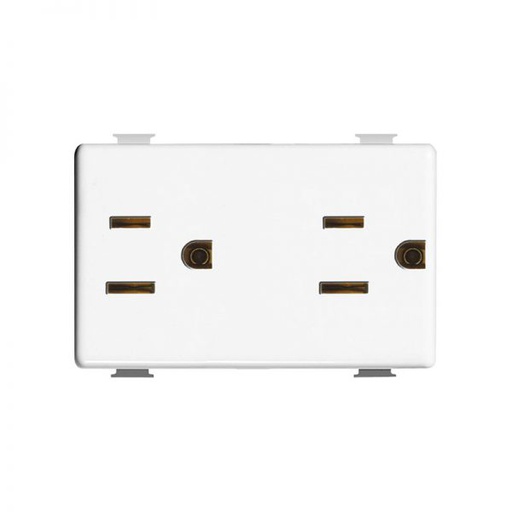 [AUT.01.648] [AM5115DS] BTICINO Tomacorriente Matix doble polarizado 2P, 15A, 127/250Vac, blanco