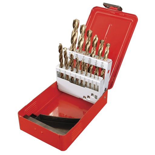 [HER.01.050] [C5115] URREA Juego de 15 brocas con cobalto de 1/16"-1/2"