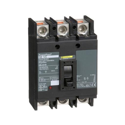 [DIS.01.531] [QBL32125] Breaker termomagnético industrial QBL32125, 3P, 125A, 240V,10 kA