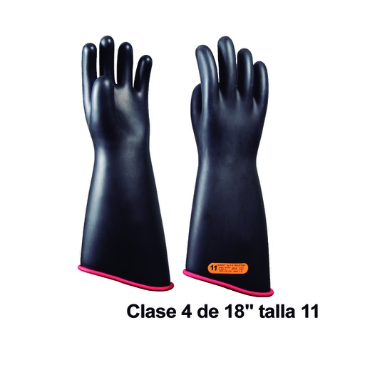 [HER.05.083] [ZIU-Q46Y-11] NOVAX Guantes de protección de hule 16", clase 4, hasta 36000Vac, talla 11