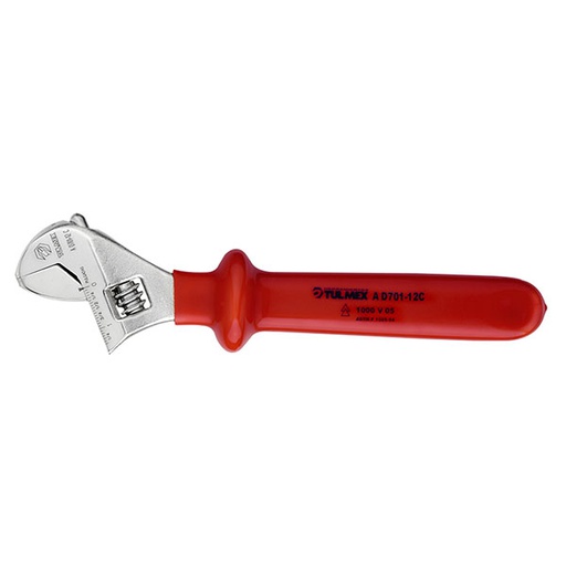 [HER.04.493] [A701-12C] TULMEX Llave ajustable cromada y aislada de 12''