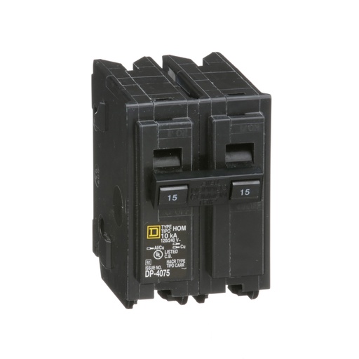 [DIS.06.053] [HOM215] Breaker termomagnético de enchufar HOM215, 2P, 15A, 120/240VAC, 10kA, HomeLine®