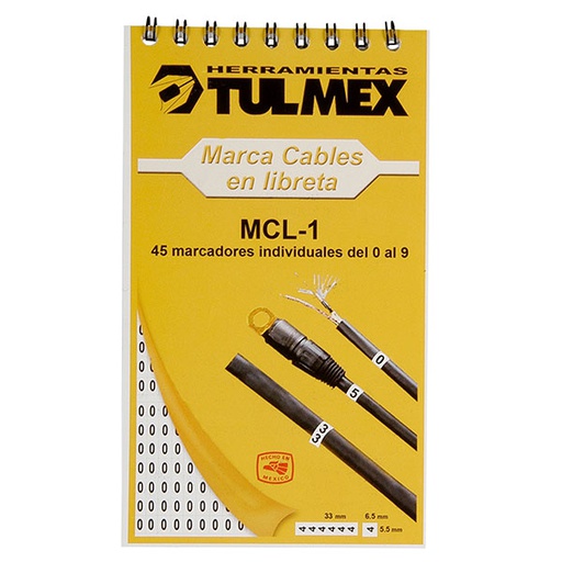 [HER.04.226] [MCL-1] TULMEX Libretas marcacables de 45 marcadores del 0 al 9