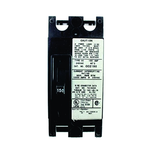 [AUT.01.354] [CC2150] Breaker termomagnético de enchufar CC2150, tipo CC, 2P, 150A, 120/240V, 10K