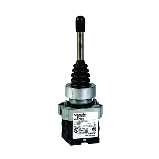 [AUT.04.085] [XD2PA22] Controlador de joystick completo de 2 direcciones XD2PA22, 22mm, 1NO por dirección, 10A, 600V AC, Harmony XDA
