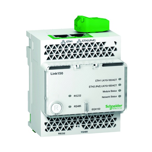 [AUT.09.049] [EGX150] EGX150 Link 150 Gateway ethernet, 2 puertos ethernet 10/100BASE-T, 24V DC y PoE, Enerlin'X