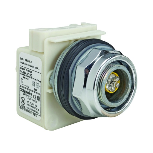 [AUT.01.481] [9001KP5] Luz piloto 9001KP5 con bombillo incandescente BA 9s, plástico, 30mm, transformador 380→400V CA, conexión por tornillo, Harmony 9001K