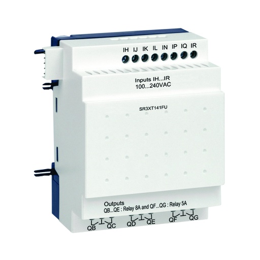 [AUT.07.032] [SR3XT141FU] Módulo de extensión de 8 entradas y 6 salidas discreto, I/O, 100→240V CA, 0.6 mA, Zelio Logic