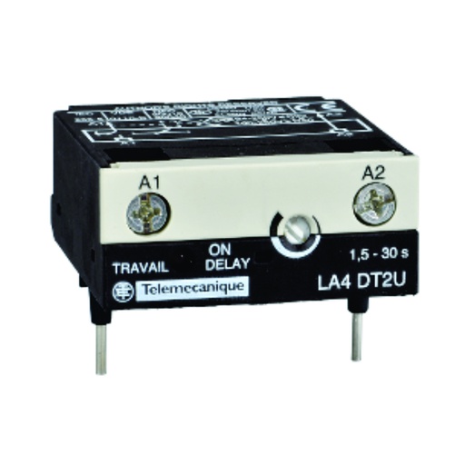 [AUT.01.555] [LA4-DT2U] Módulo temporizador electrónico de contactor analógico con retardo en encendido, rango de 1.5 →30  segundos, 3P, bobinade 240 V, 24 →250 V AC, 1 NA + 1 NC,  TeSys D