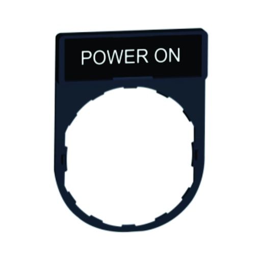 [AUT.04.116] [ZBY2326] Porta-etiqueta para pulsador 30 x 40mm con etiqueta "POWER ON" de 8 x 27mm, plástico, Harmony XB5 y Harmony XB4