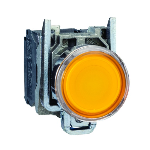 [AUT.04.131] [XB4-BW35G5] Pulsador iluminado LED integrado, amarillo, metálico, 22mm,1NA + 1NC, 110→120V, Harmony XB4