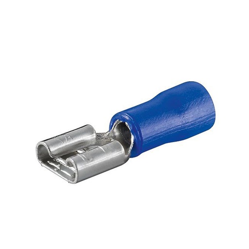 [CAB.09.153] [FE-2.5-6] Terminal hembra aislado FE-2.5-6 azul para cable 16-14 AWG