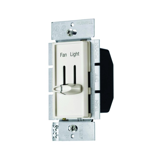 [WIR.03.041] [RS2LFSQLA] HUBBELL RS2LFSQLA Control de velocidad para ventilador de 3velocidades y dimmer 1.5A, 120V, light almond
