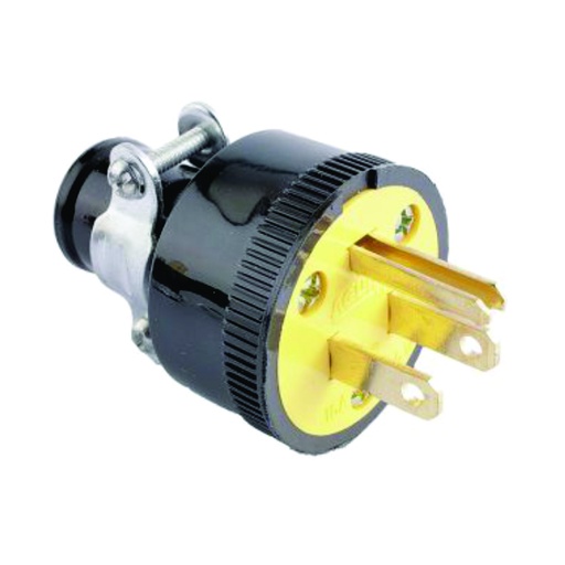[WIR.03.701] [1709E] EAGLE Enchufe con abrazadera polarizado 2P, 15A, 3H, 125V, Nema 5-15P