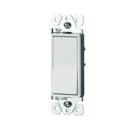 [WIR.03.775] [YQLDS115-QW] Interruptor sencillo decorativo iluminado 15A, 120-277V, blanco, UL