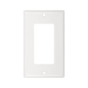 Placa decorativa plástica de pared, 1 Gang, blanco, UL