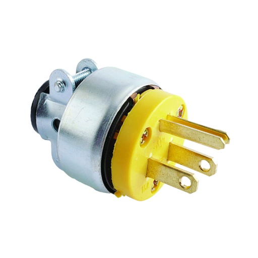 [WIR.03.703] [2867] EAGLE Enchufe de vinil armado con abrazadera, polarizado, 2P, 15A, 3H, 125V, Nema 5-15P