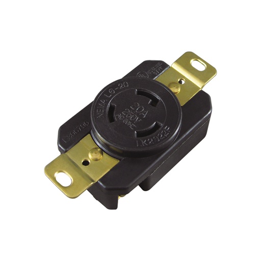[WIR.03.722] [L6-20R] Tomacorriente Twist-Lock empotrable 20A, 250V, NEMA L6-20R,UL