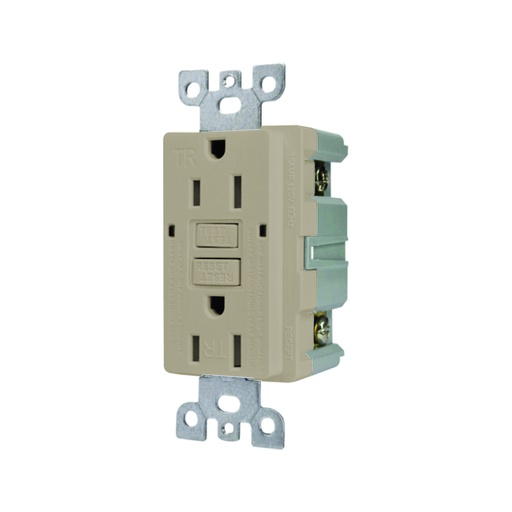 [WIR.03.745] [TST15LA] Tomacorriente doble GFCI 15A, 125V, light almond, UL