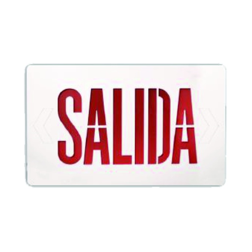 [ILU.01.798] [67300860A] ILUKON Rótulo de salida LED, letras rojas "SALIDA", 100/277V, housing blanco, 90 minutos de autonomía