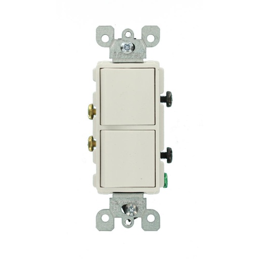 [WIR.03.815] [YQDS2K315-LA] Interruptor doble decorativo 15A, 120-277V, light almond, 3 way, UL