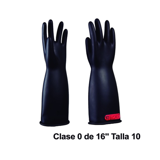 [HER.05.073] [UIU-E36Y-10] NOVAX Guantes de protección de hule 16", clase 0, hasta 1000Vac, talla10