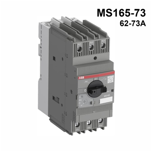 [AUT.01.1054] [1SAM451000R1018] Guardamotor termomagnético MS165-73 con terminales de abrazadera detornillo, 62→73A, 3P, 37kW, 208→690VCA, -25→+60°C, 60HZ